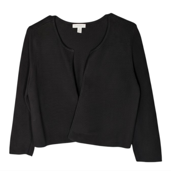 Charter Club Sweaters - Charter Club Cardigan Sweater Black TexturedOpen Front Cropped‎ Size M